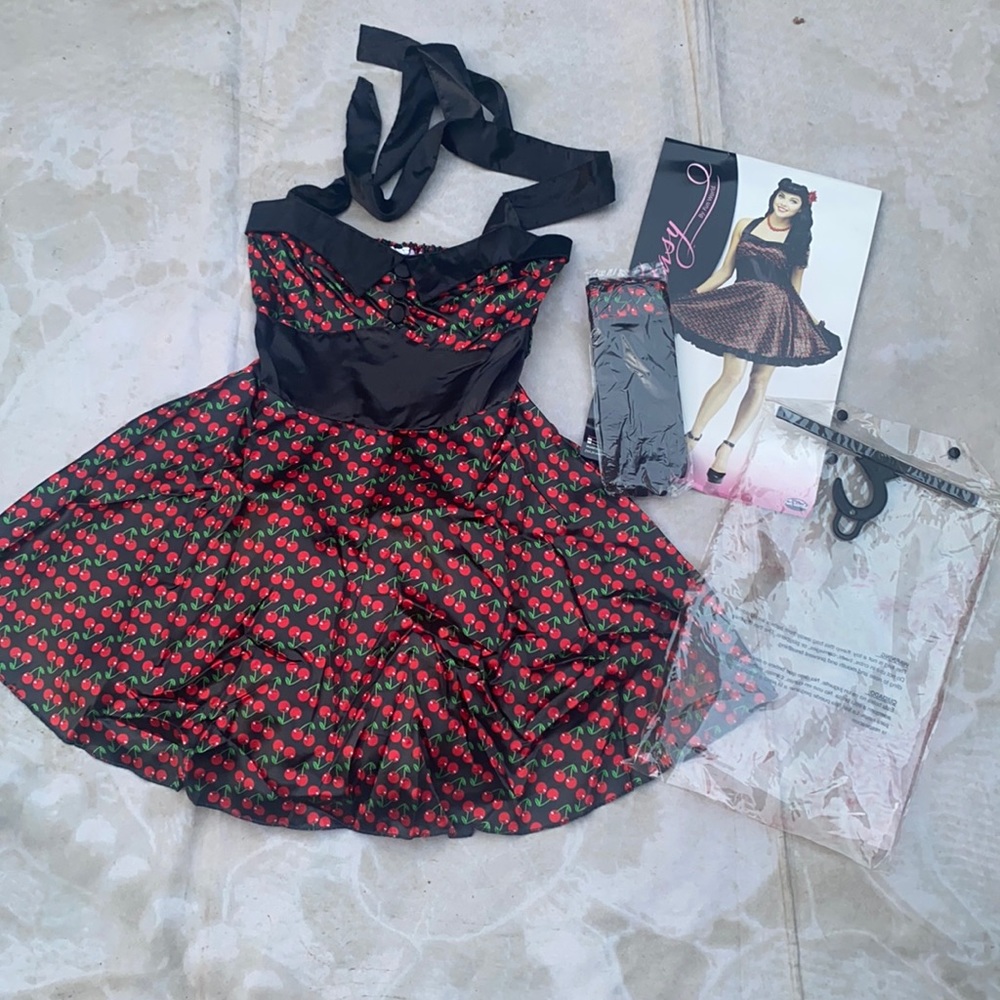 Cherry Bomb Pin Up Costume for Adults Pinup size S/M & M/L New by Fun Wo…